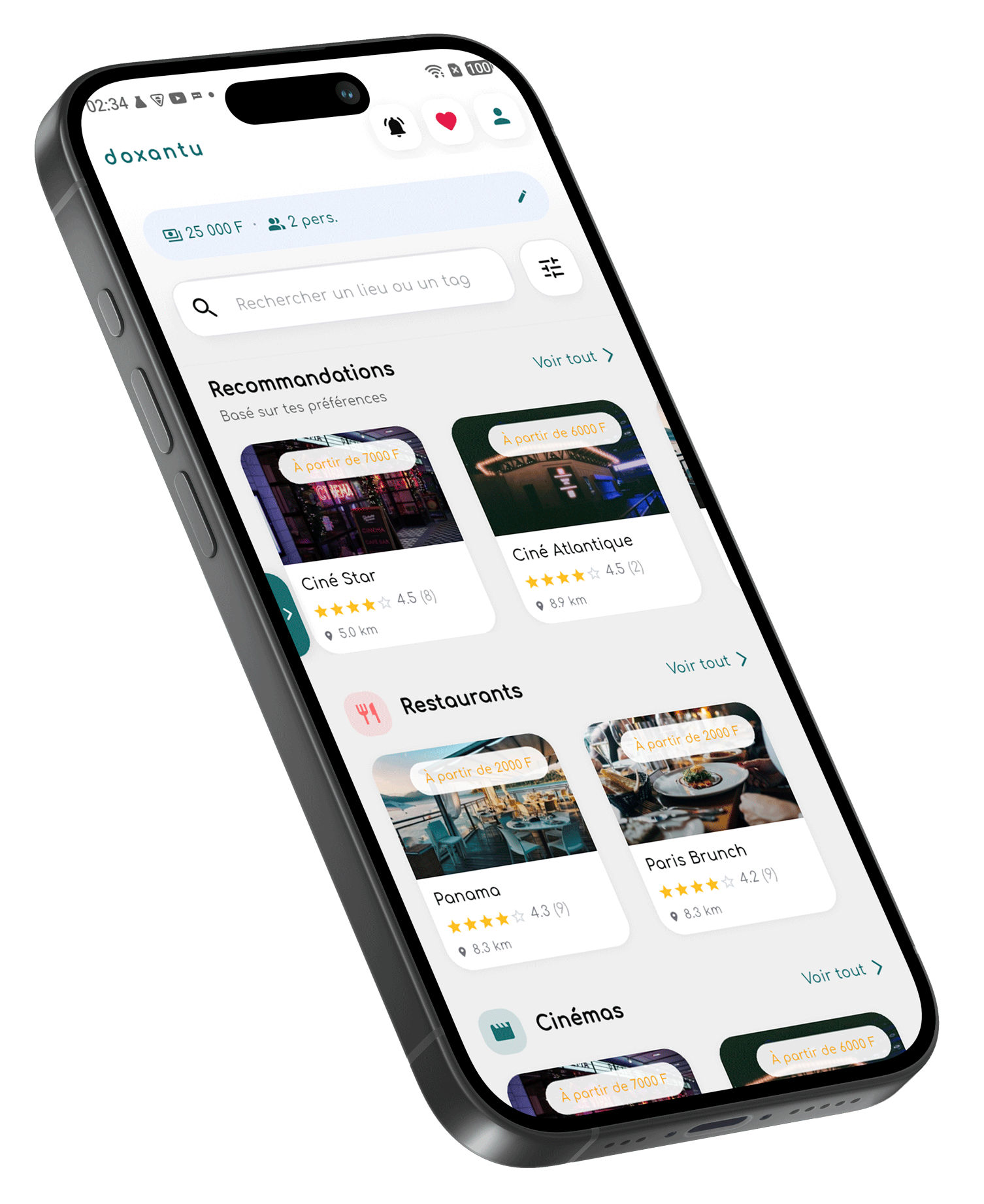 Aperçu de l'application Doxantu